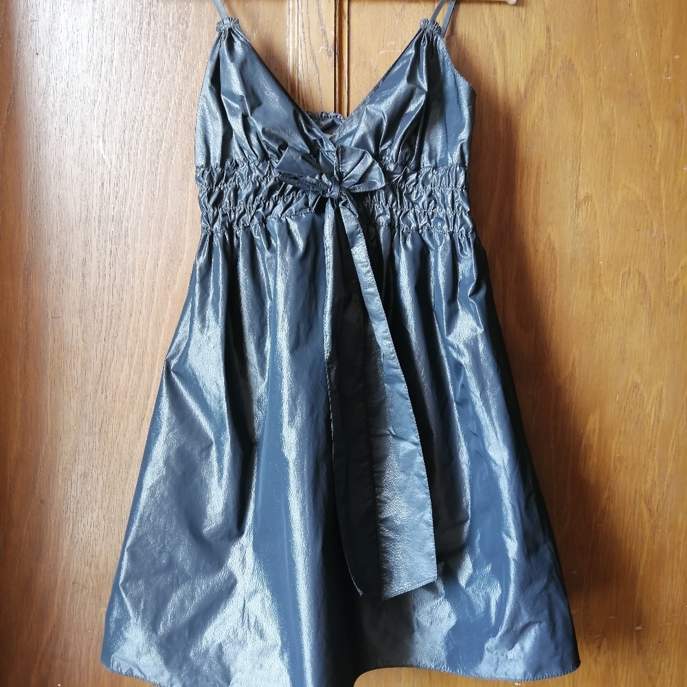 Maxx Studio Medium Gunmetal Silver baby doll dress